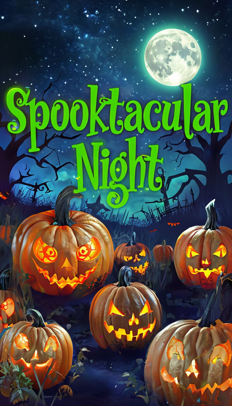 Spooktacular Night Halloween Pumpkin Patch Art