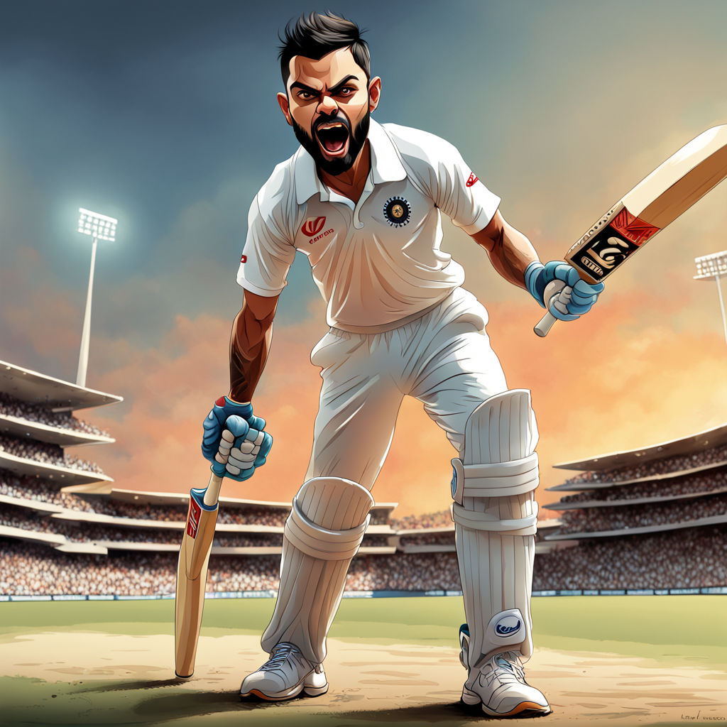 A visually stunning and vibrant portrayal of Virat Kohli by Goat pvtltd ...