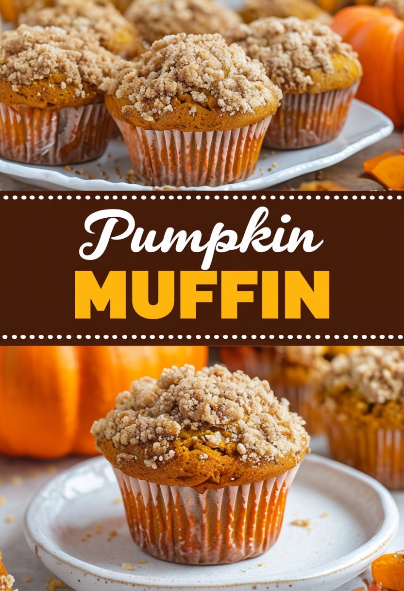 Delicious Pumpkin Muffins Autumn Promotion Poster