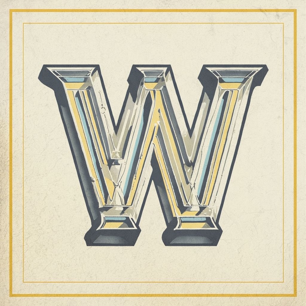 Vintage Decorative Letter W Monogram Design