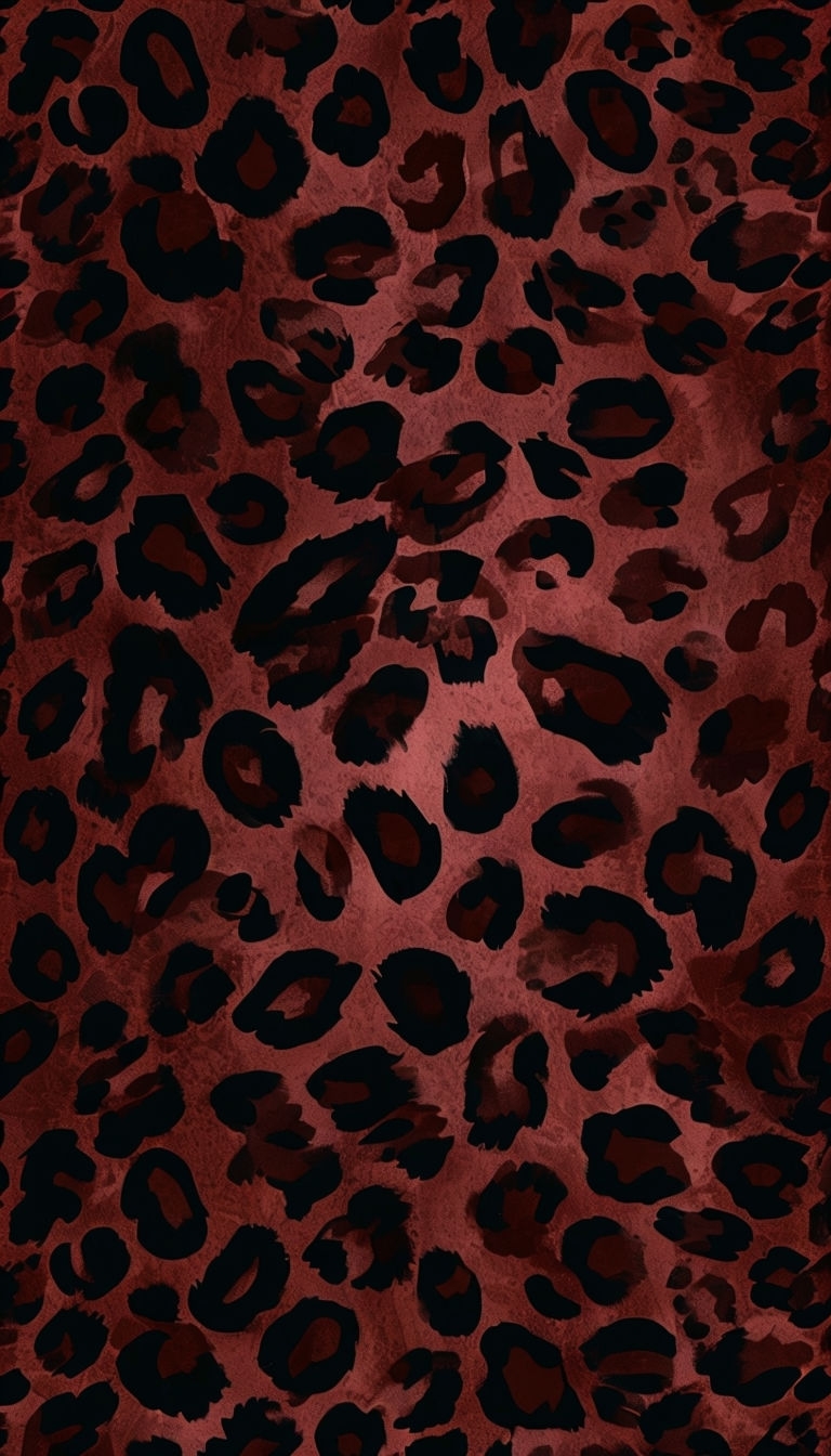 Dark Red and Black Classic Leopard Print Phone Case Cover