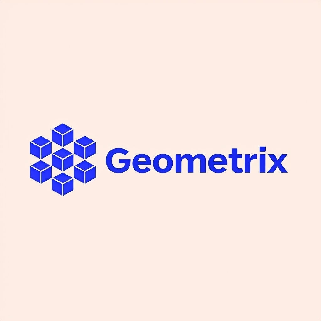 Minimalist Royal Blue Geometric Geometrix Logo Design