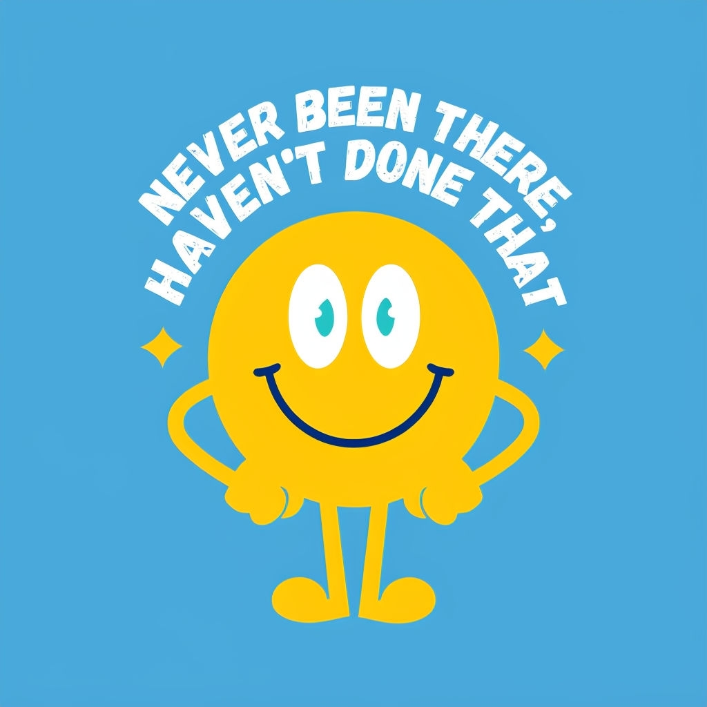 Cheerful Motivational Smiley Character with Uplifting Quote T-shirt