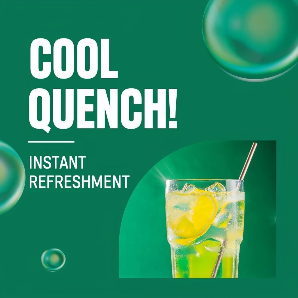 Vibrant Cool Quench Lemonade Refreshment Advertisement Design Ads