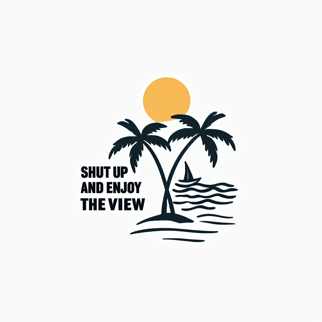 Minimalist Palm Trees and Sun Motivational Mug