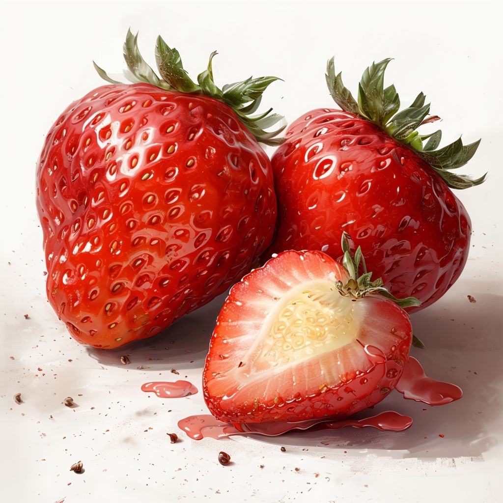 Realistic Strawberry Illustration with Juicy Detail Mug