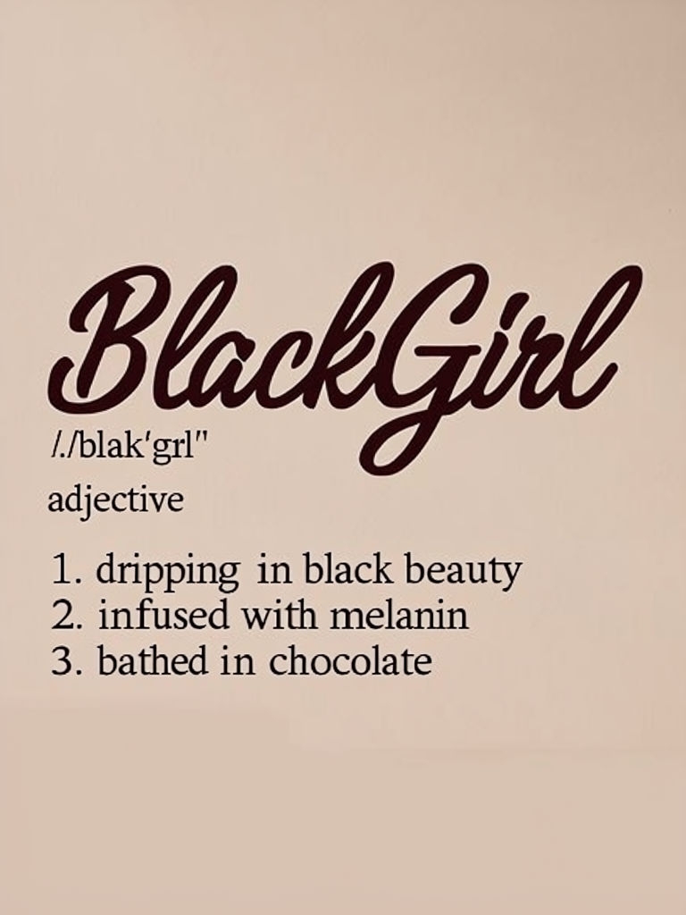 Humorous BlackGirl Definition Graphic for Social Media Post