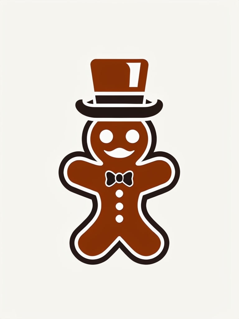 Whimsical Gingerbread Man Minimalist Illustration Sticker