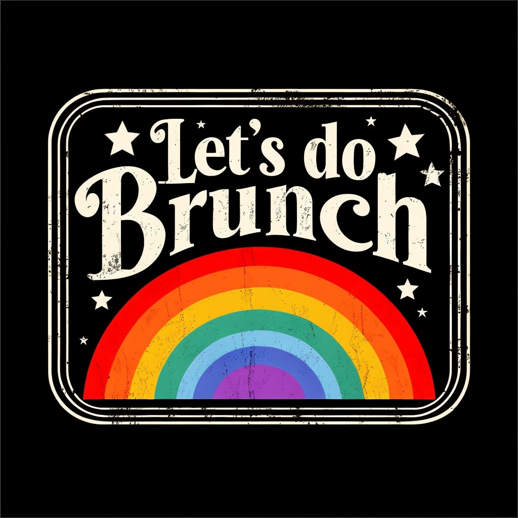 Playful Retro Let's Do Brunch Graphic T-Shirt