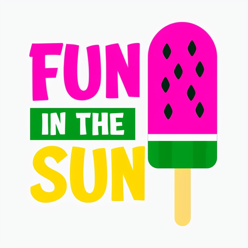 Fun in the Sun Watermelon Ice Cream Colorful Sticker