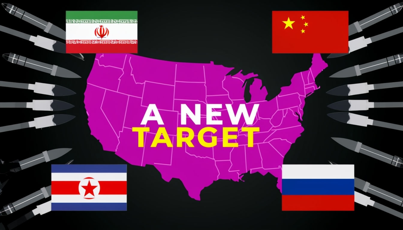 Ominous A New Target Illustration of U.S. with Global Threats Social Media Post
