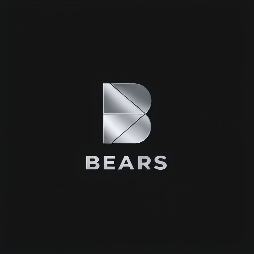 Modern Silver Geometric 'B' Logo for Bears Brand