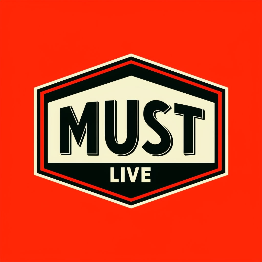 Vintage MUST LIVE Graphic Design Hat Emblem