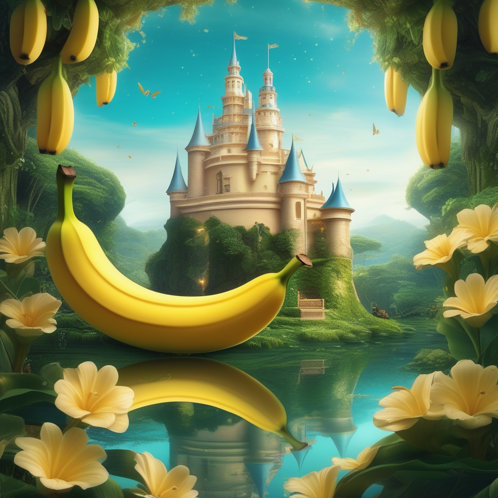 A banana with a castle inside of it by E B - Playground