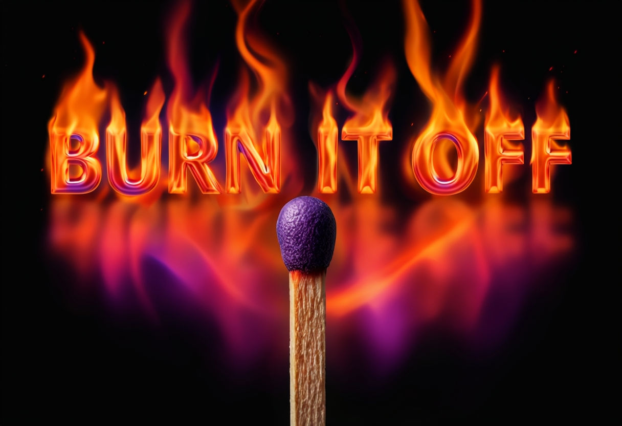 Burn It Off Intense Flame Artwork Poster