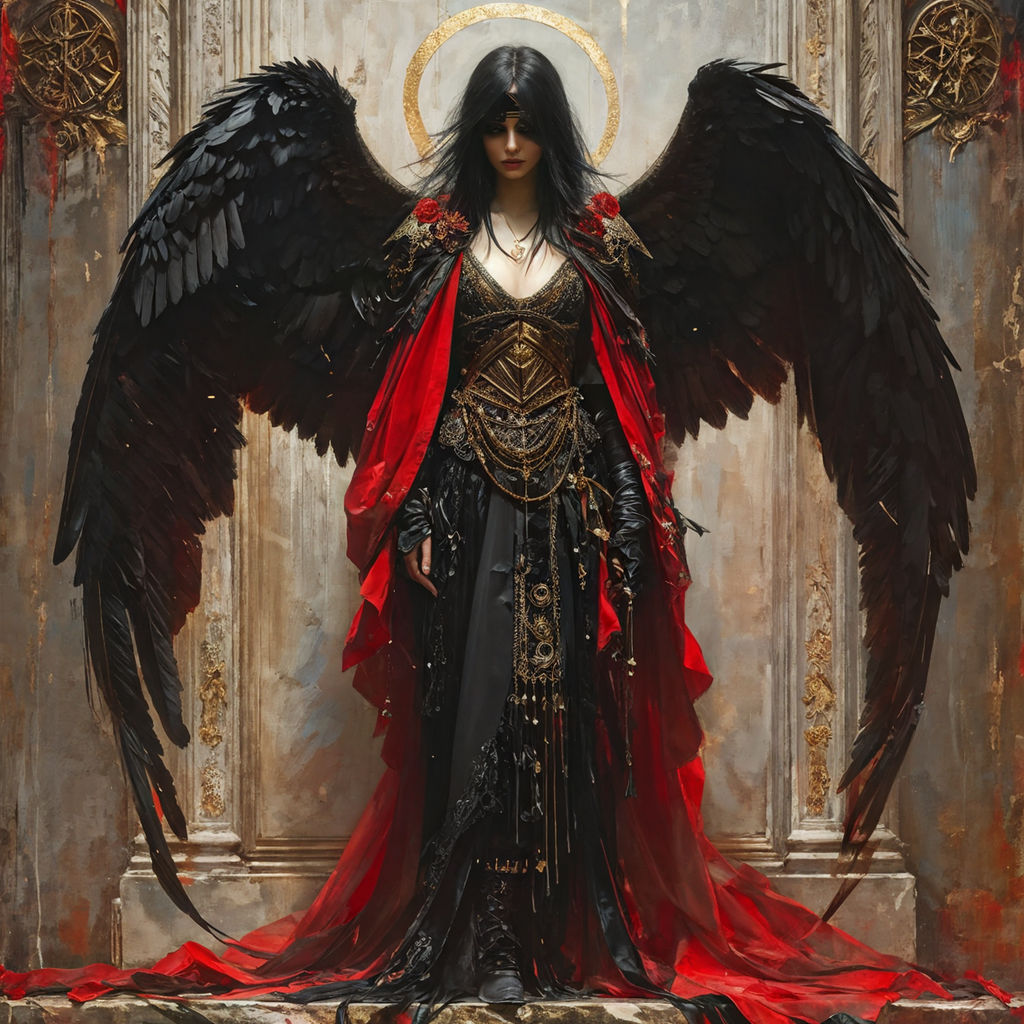 female angel of death standing still