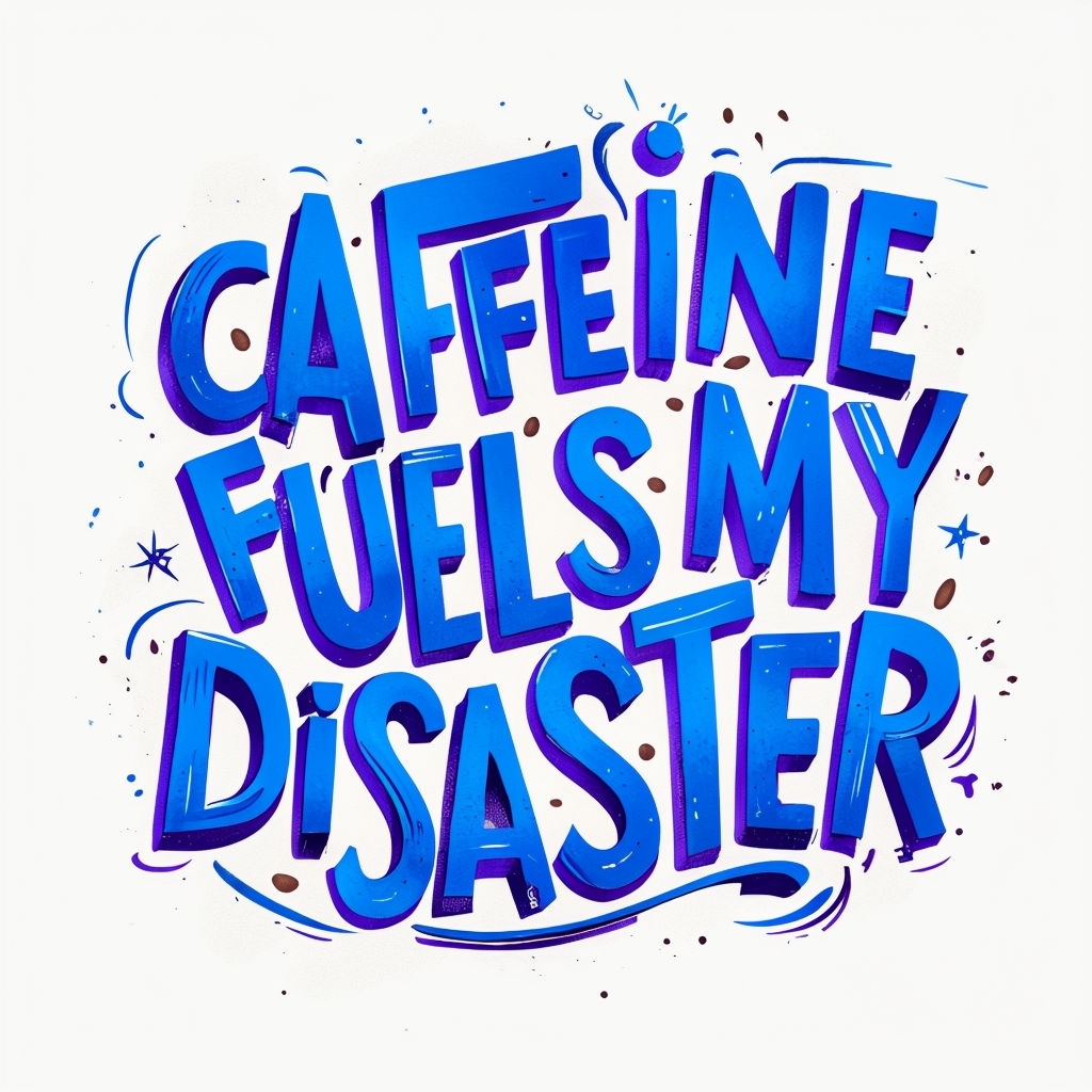 Caffeine Fuels My Disaster Whimsical Typography Art