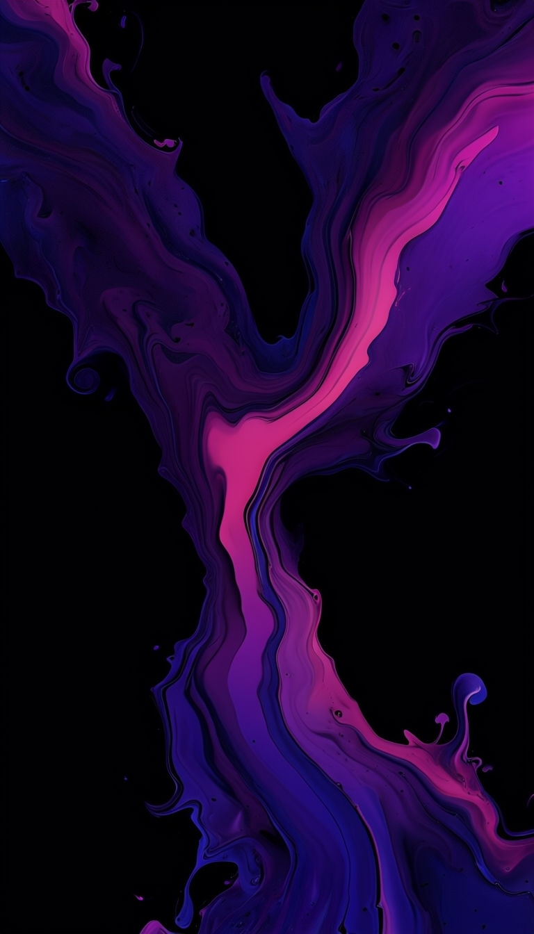 Vibrant Abstract Swirling Colors on Black Background Mobile Wallpaper