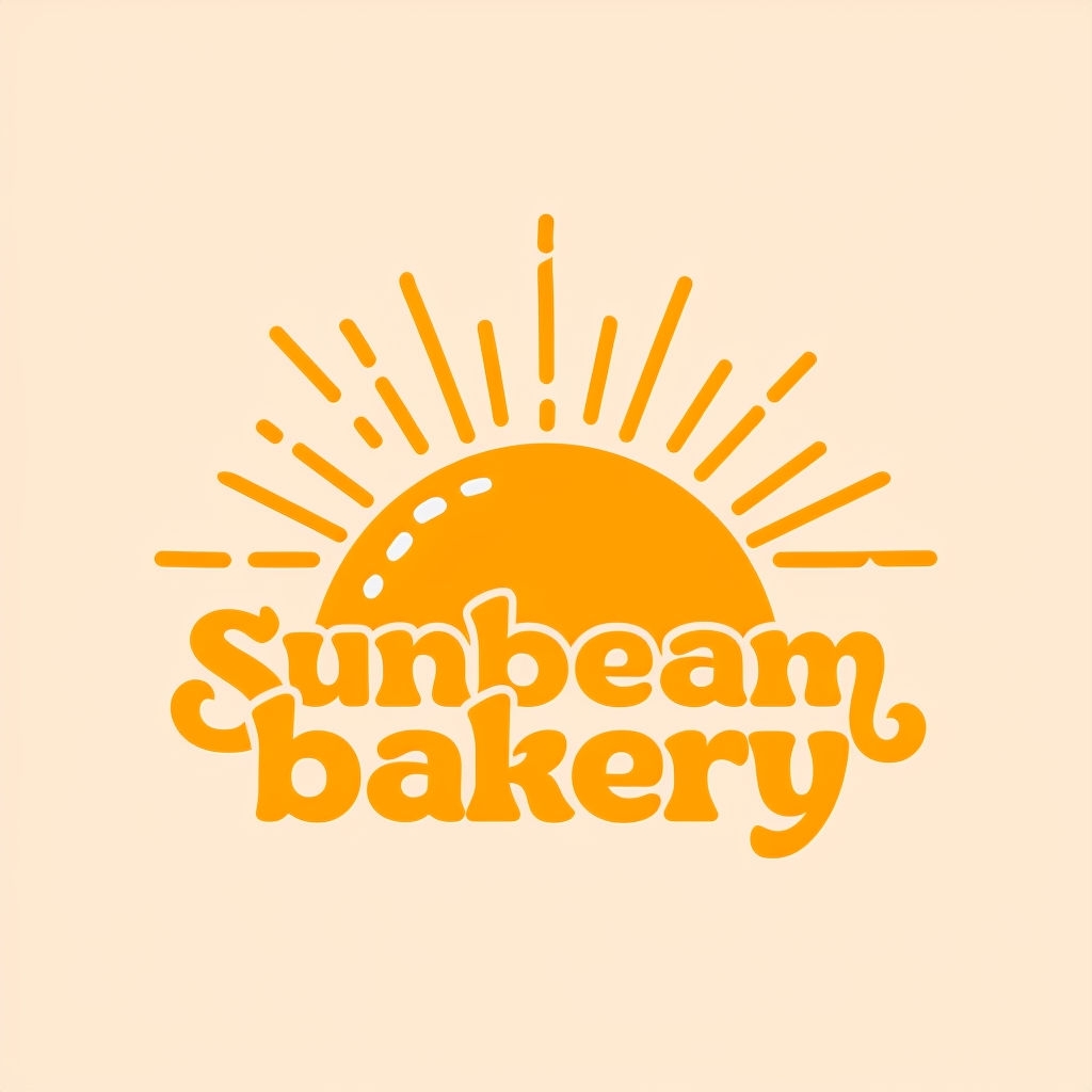 Cheerful Sunbeam Bakery Minimalist Logo Design