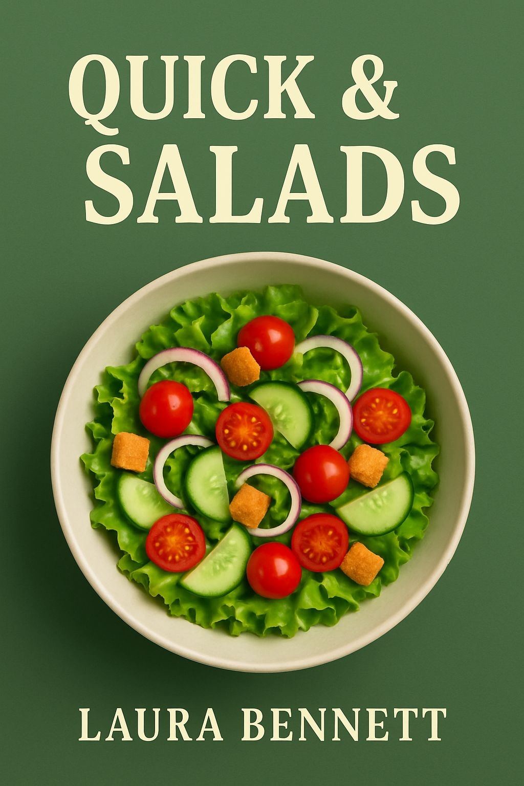 Vibrant Bowl of Fresh Salad EBook Cover with Quick and Easy Recipes
