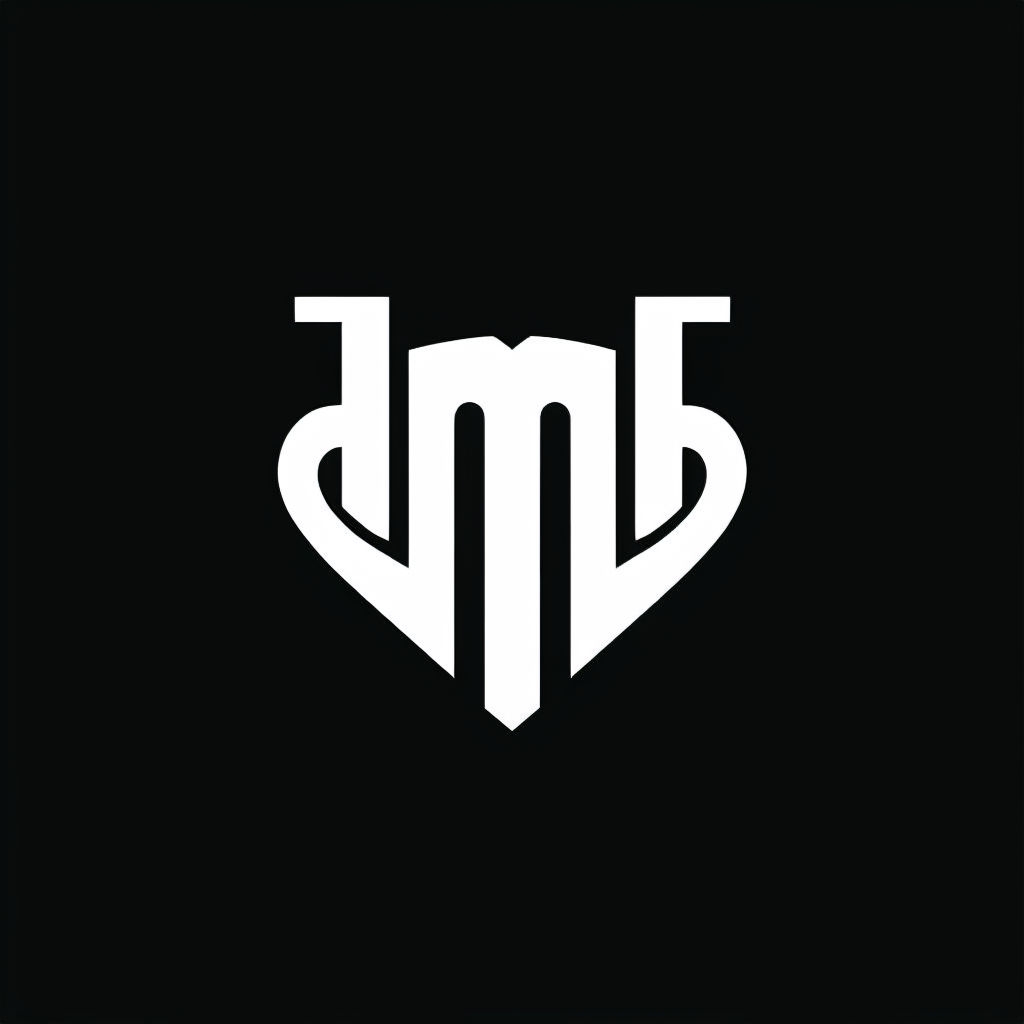 Modern Minimalist Geometric DMB Logo on Black Background