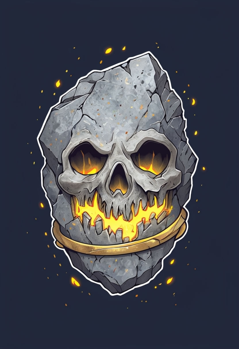 Eerie Skull-Shaped Rock with Glowing Lava T-Shirt