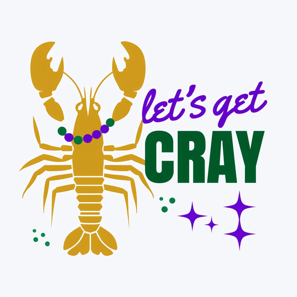 Stylized Yellow Lobster Let's Get Cray Graphic T-Shirt