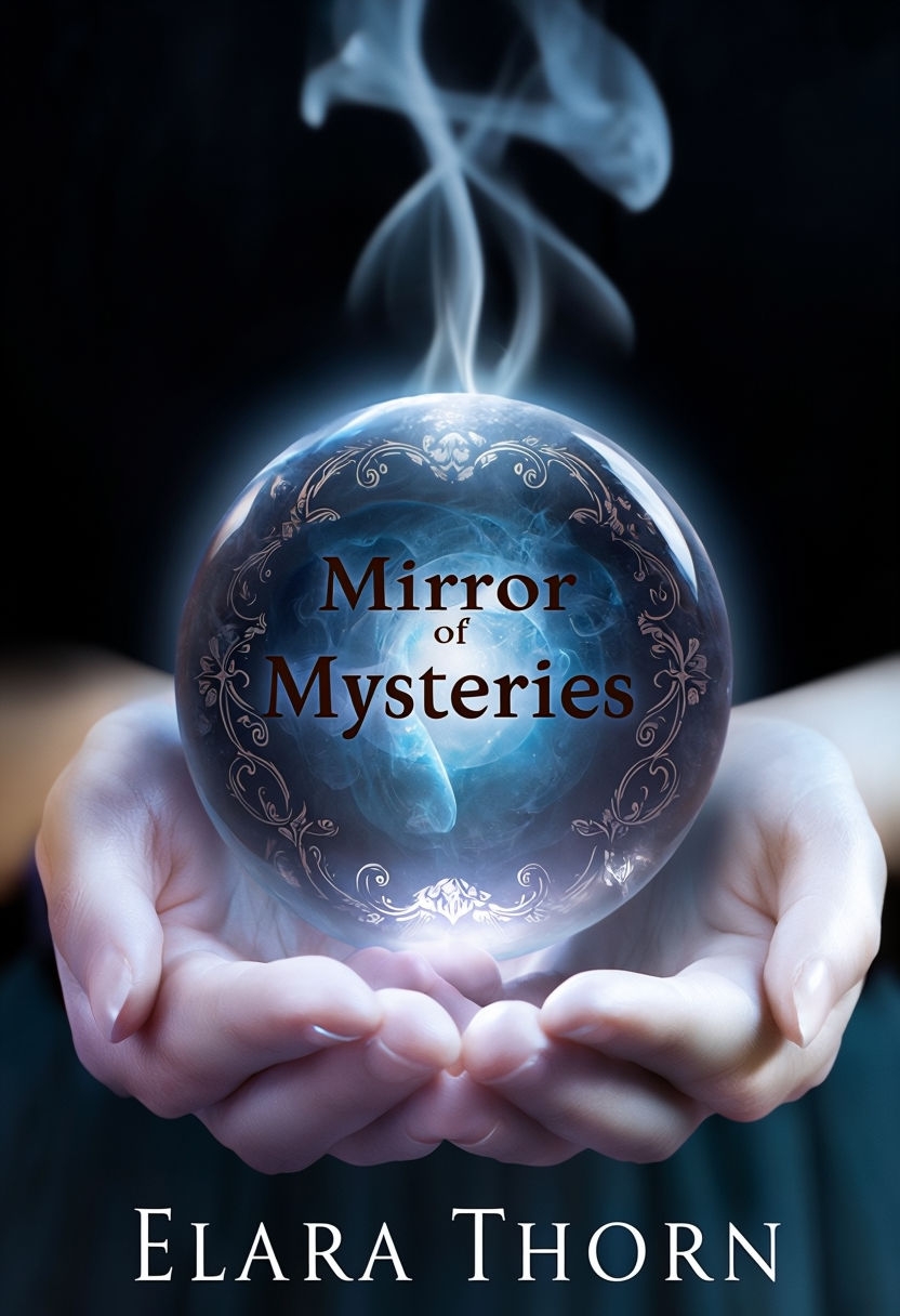 Enchanting Mirror of Mysteries Book Cover Design by Elara Thorn