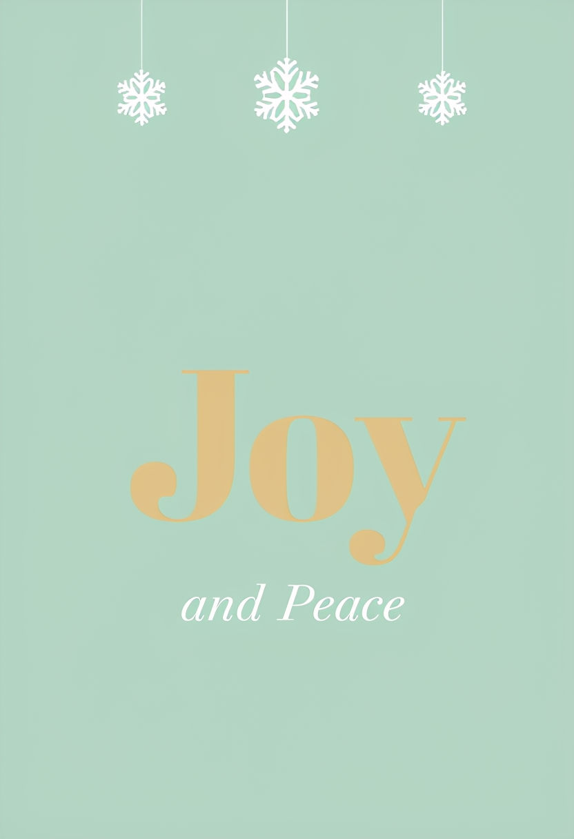 Minimalist Joy and Peace Christmas Card Design