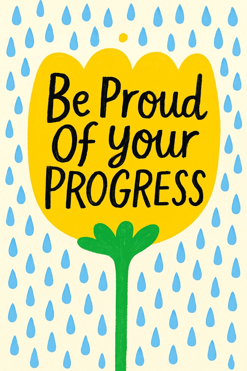 Bright Yellow Flower with Motivational Quote Poster