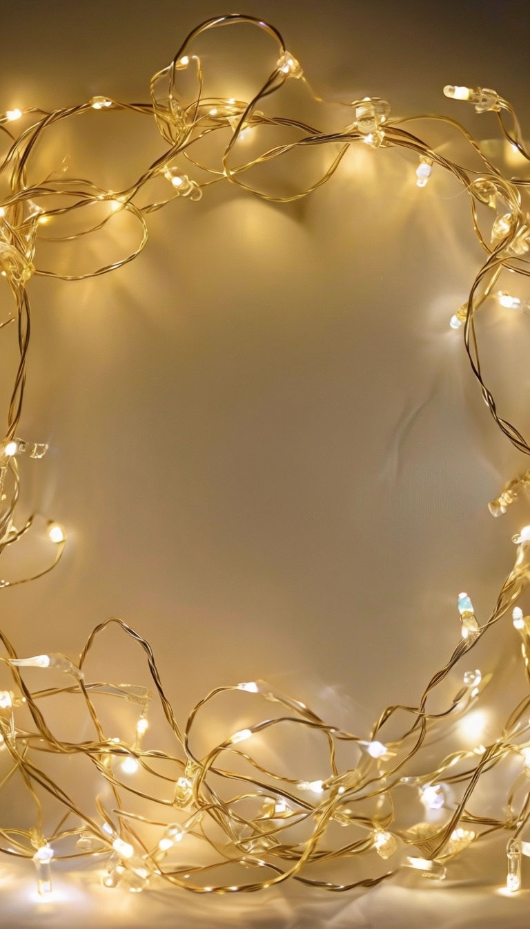 Cozy Twinkling String Lights Illustration for Holiday Posts Social Media Post