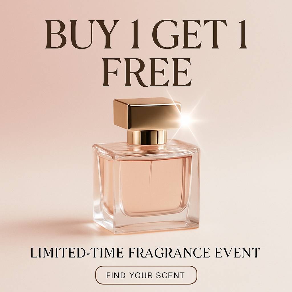 Elegant Perfume Bottle Promotional Advertisement Design Ads