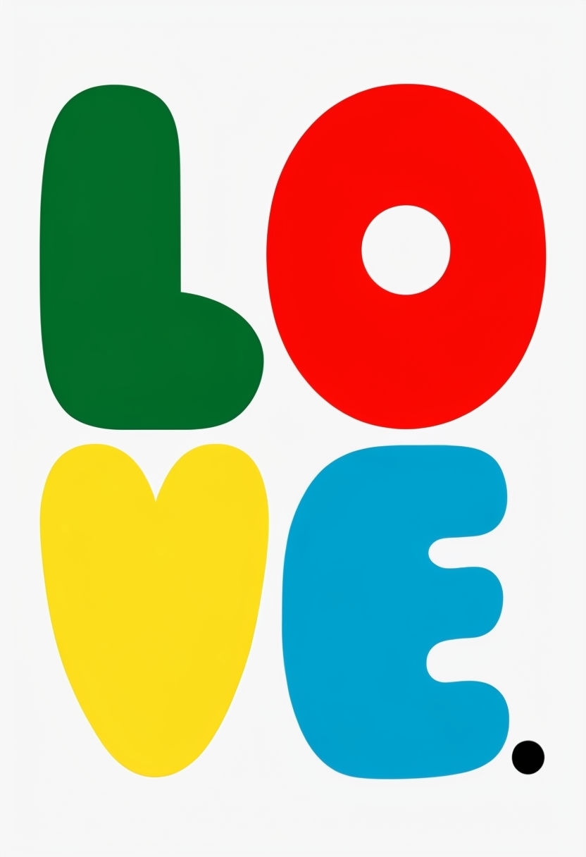 Vibrant Modern Love Typography Design Poster