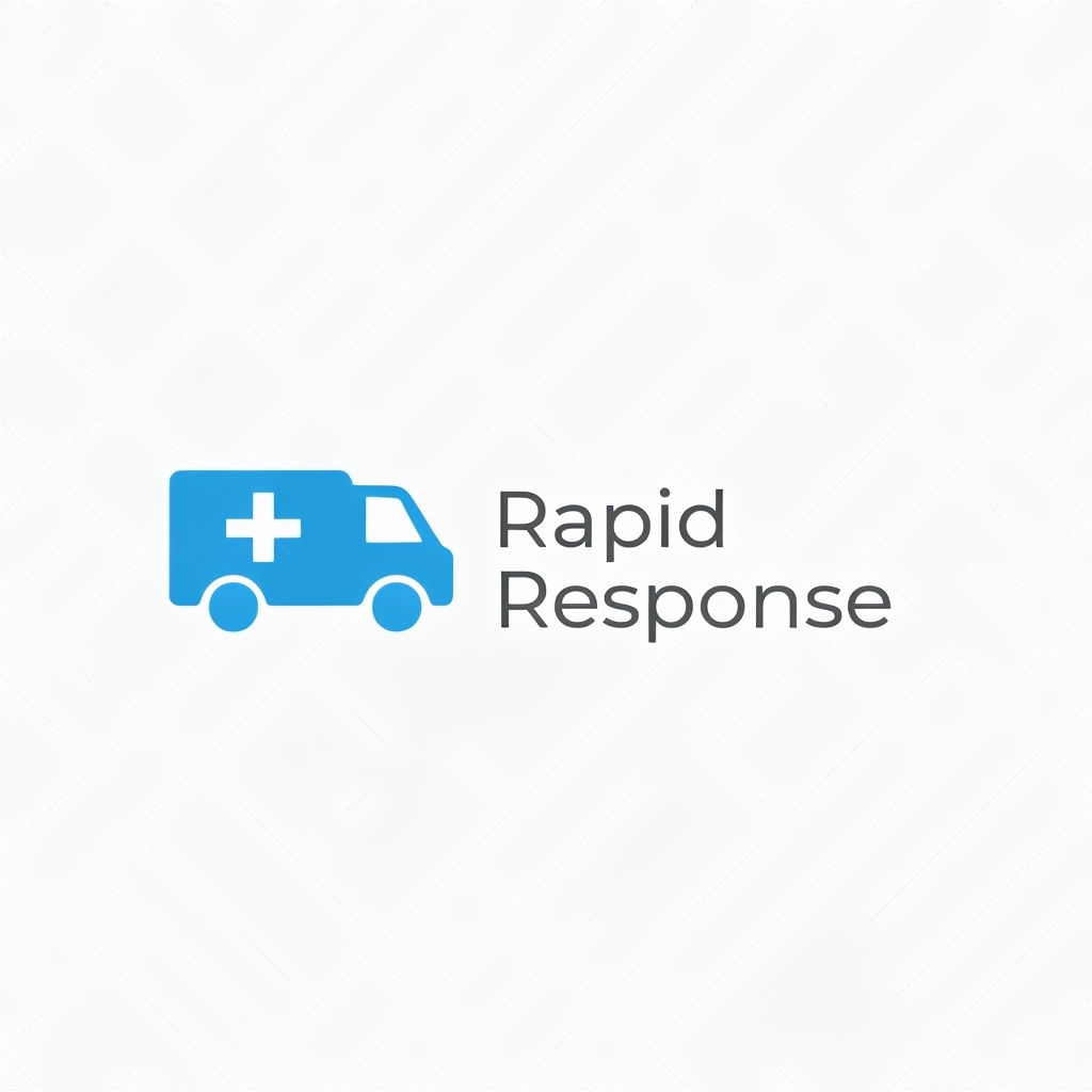 Minimalist Rapid Response Hospital Logo with Ambulance Icon Logo