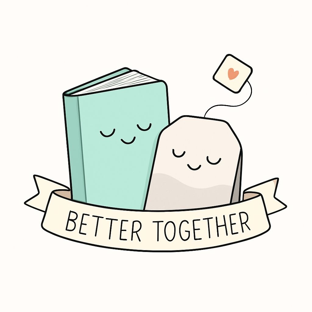 Cute Cartoon Book and Tea Bag Together Sticker
