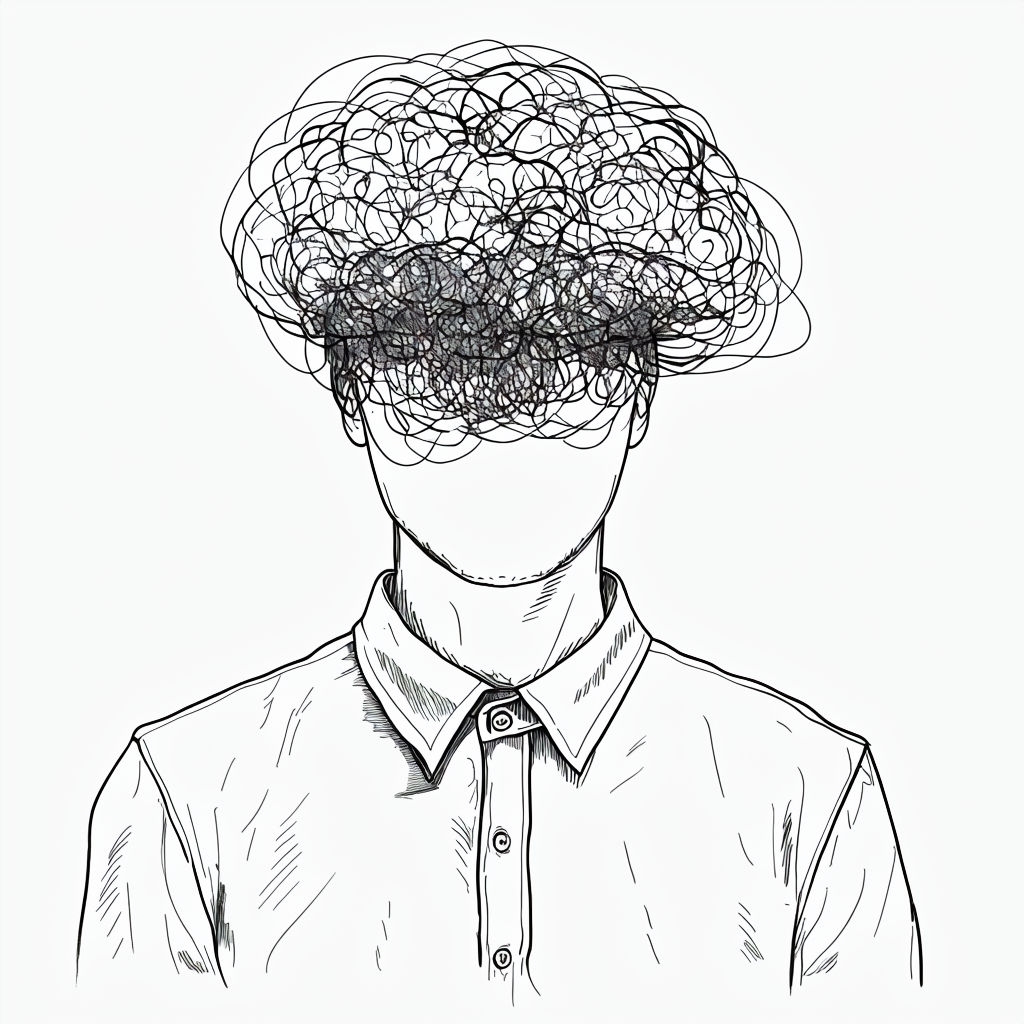 Chaotic Brain-Inspired Line Drawing Human Figure Mug