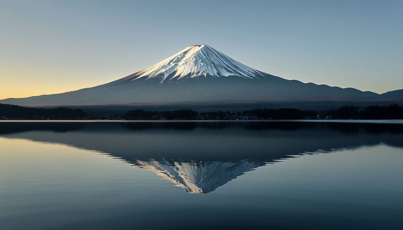 Tranquil Mount Fuji Reflection Landscape for Virtual Backgrounds