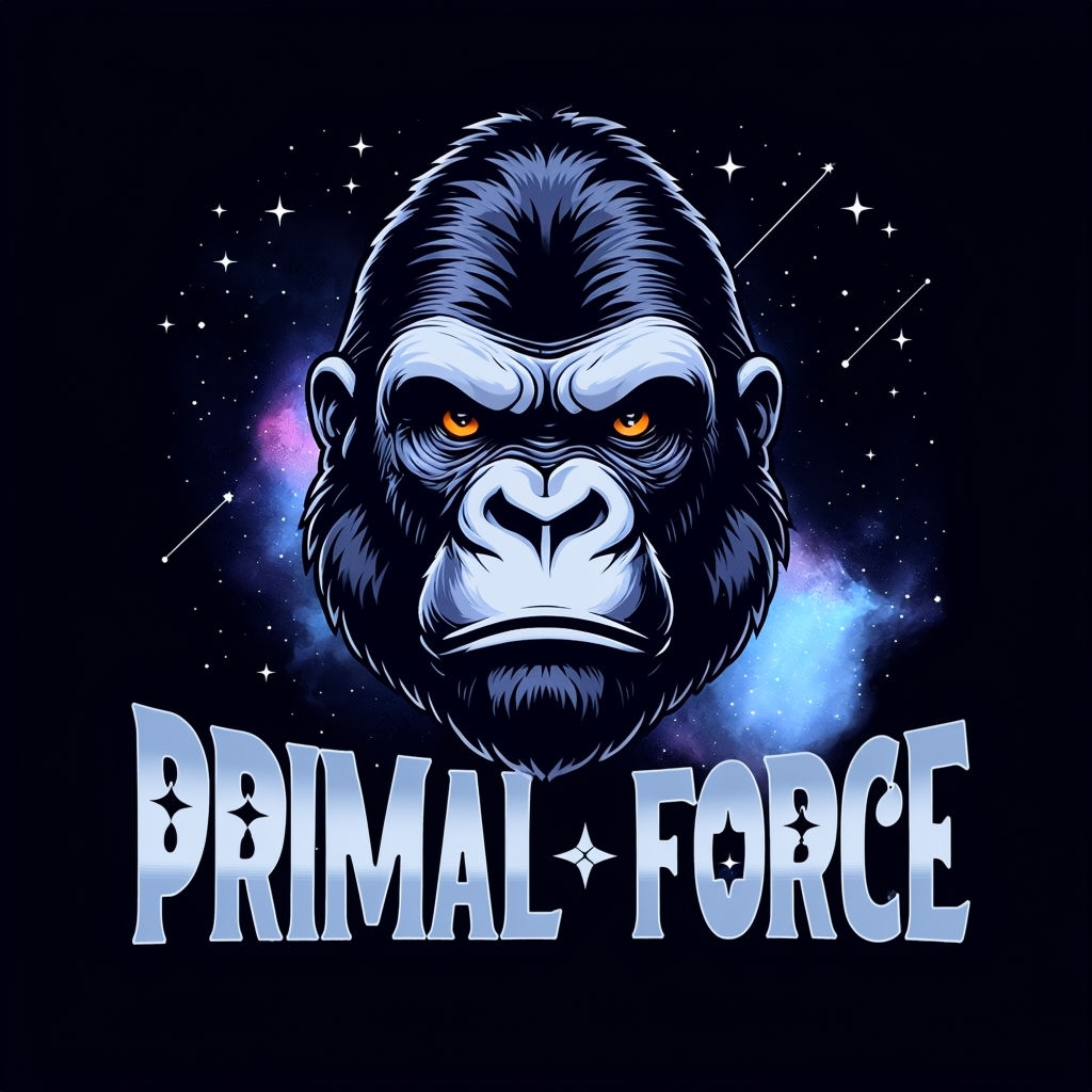 Fierce Gorilla Primal Force Cosmic Art T-Shirt