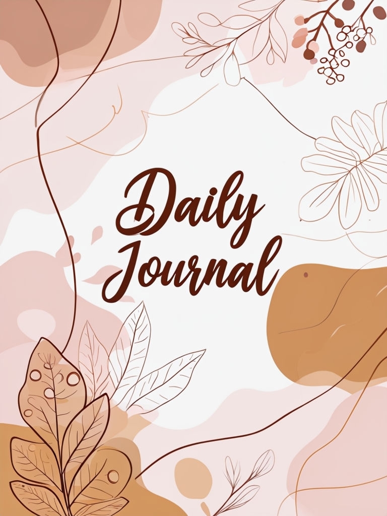 Elegant Minimalist Daily Journal with Botanical Illustrations EBook Cover