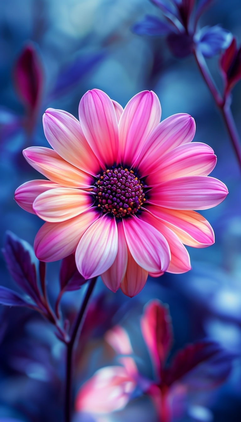 Elegant Pink Daisy Close-Up Floral Photography Mobile Wallpaper