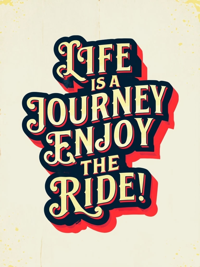 Vintage Typography Life is a Journey Motivational Poster