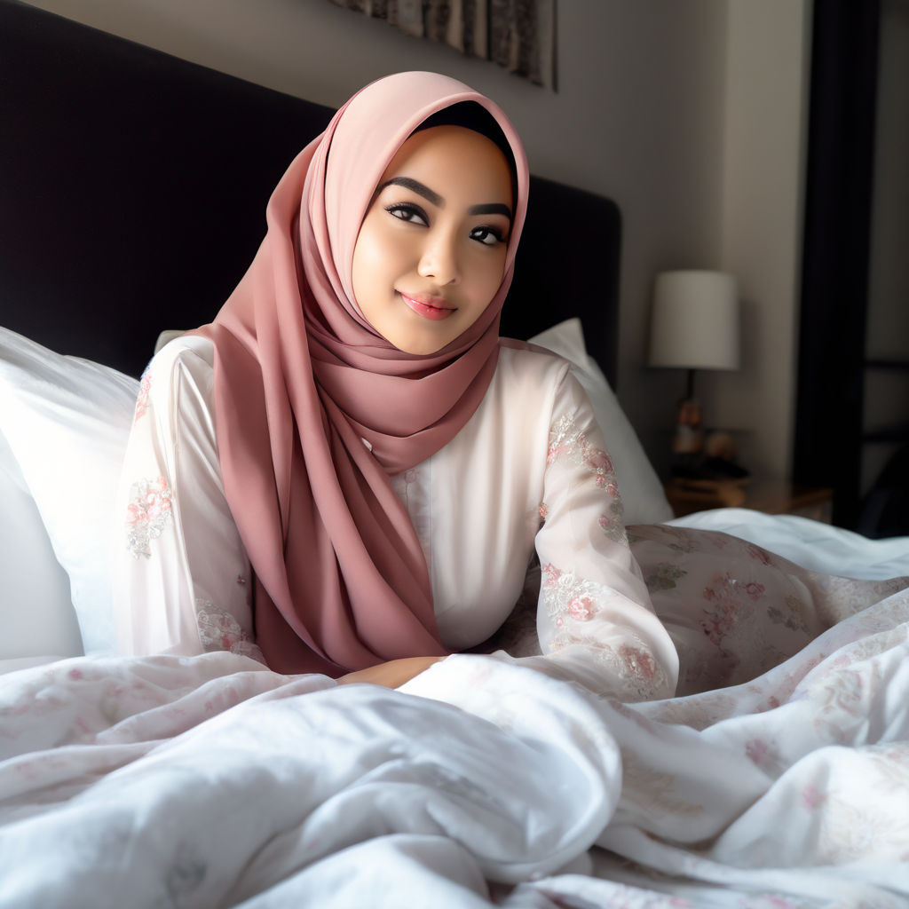 bed sheet hijab girl