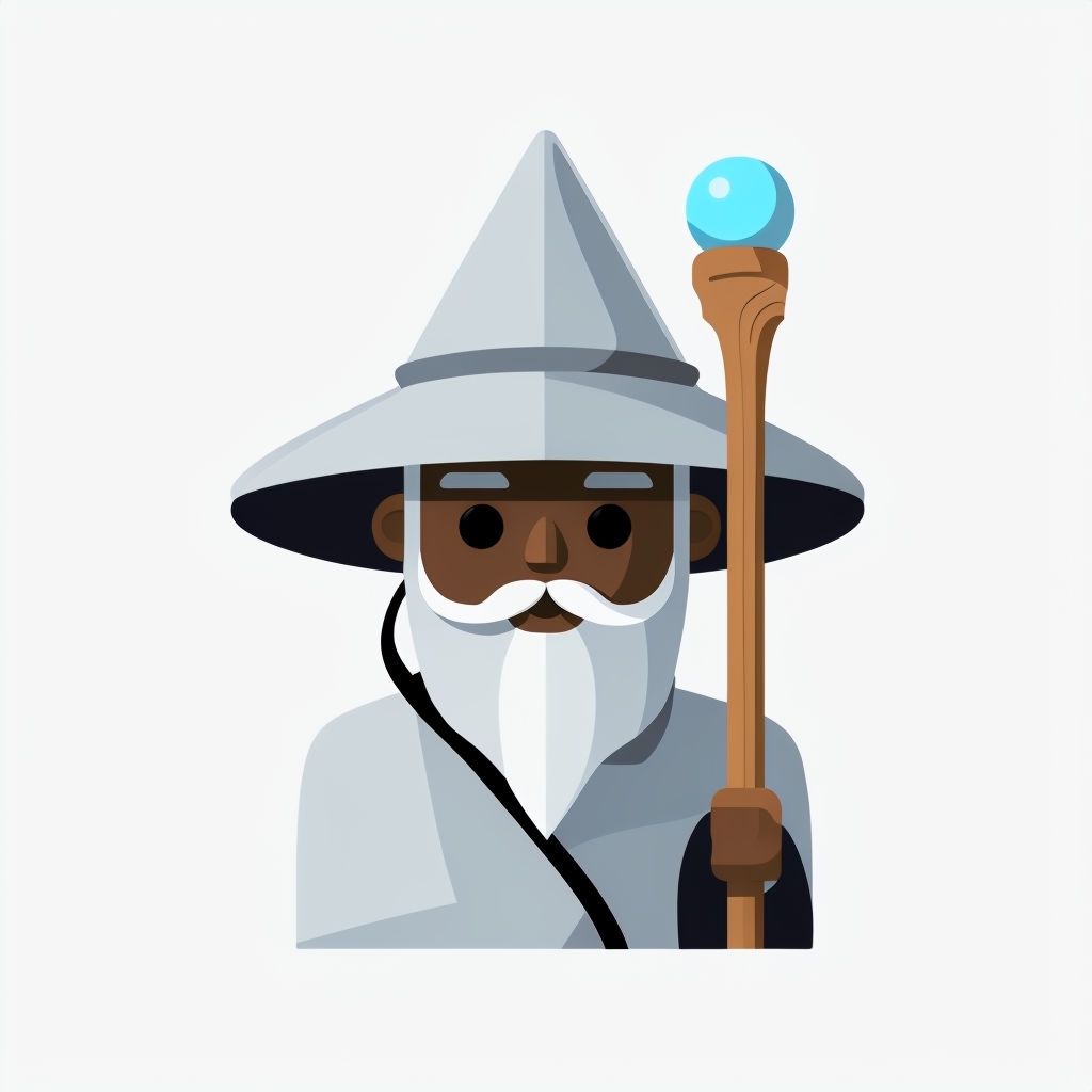 Whimsical Fantasy Wizard Emoji Illustration Sticker