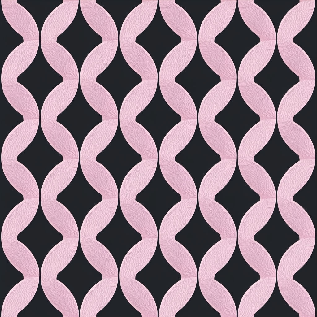 Light Pink Geometric Symmetrical Pattern on Charcoal Background Seamless Pattern