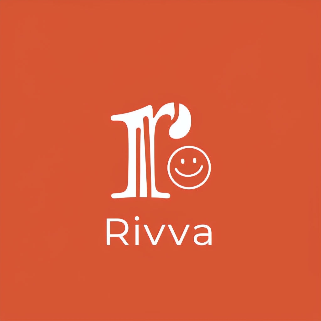 Playful Minimalist Rivva Logo with Cheerful Smiley Icon