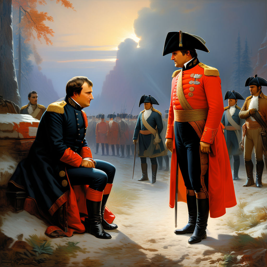 Napoleon Meeting Tsar Alexander At The Meeting At Tilsit Vi By Elias Kasantsidis Andersson 4285