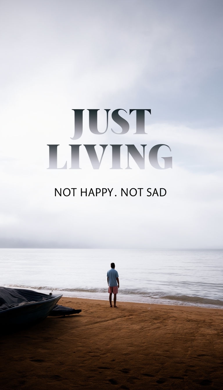 Serene Beach Scene with Motivational Quotes for Reflection Mobile Wallpaper