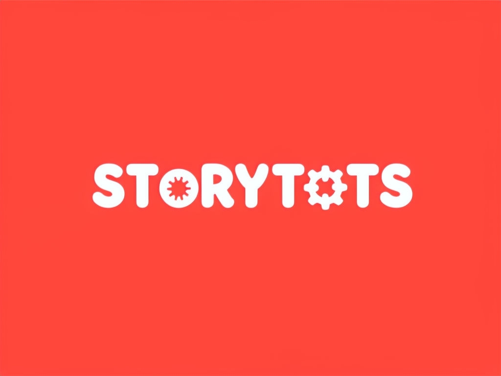 Playful Coral Red StoryTots Logo Design for Kids