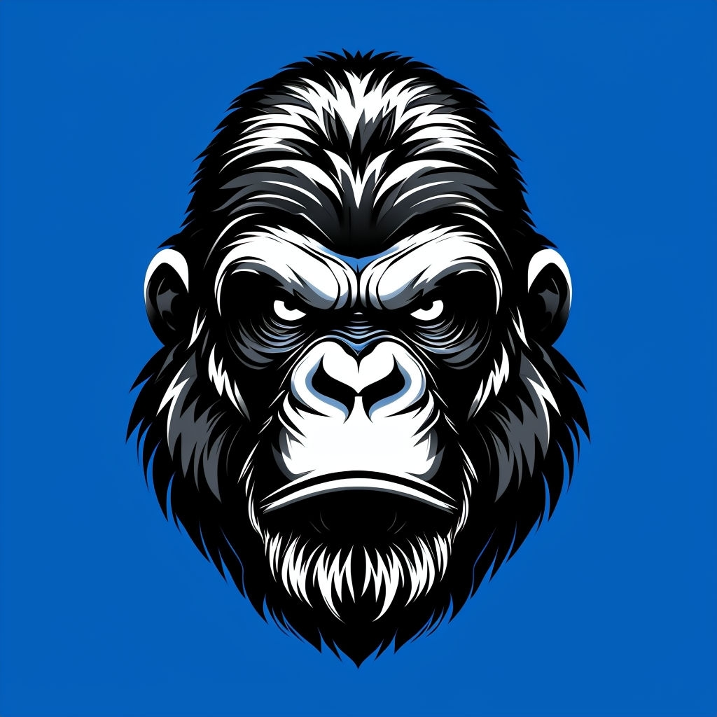 Bold Gorillas Face Graphic Art T-Shirt