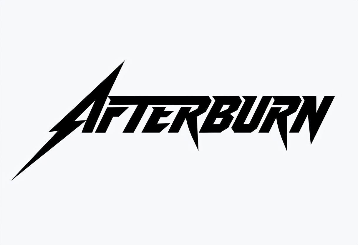 Dynamic Afterburn Logo with Lightning Bolt Design